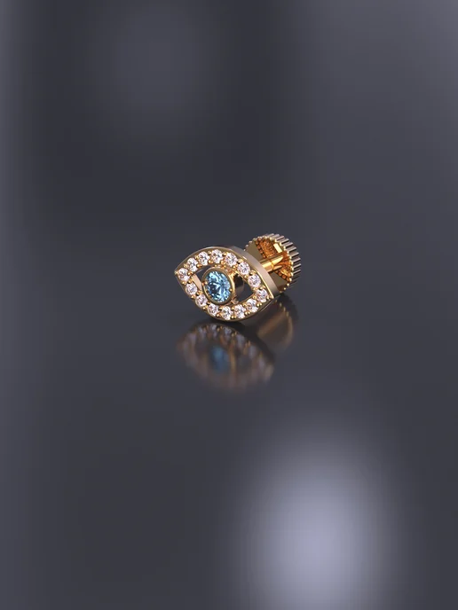 KATRIN JEWELRY Пирсинг в ухо хрящ хеликс серебро 925 позолоченный, серебристый, фото 3