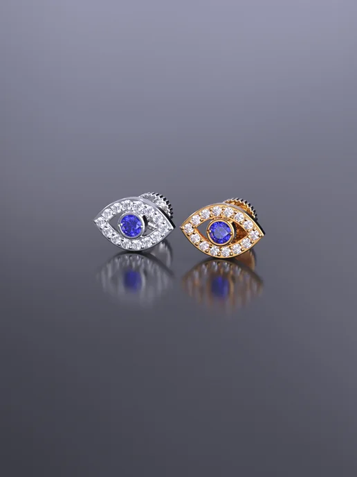 KATRIN JEWELRY Пирсинг в ухо хрящ хеликс серебро 925 с камнями, серебристый, фото 7
