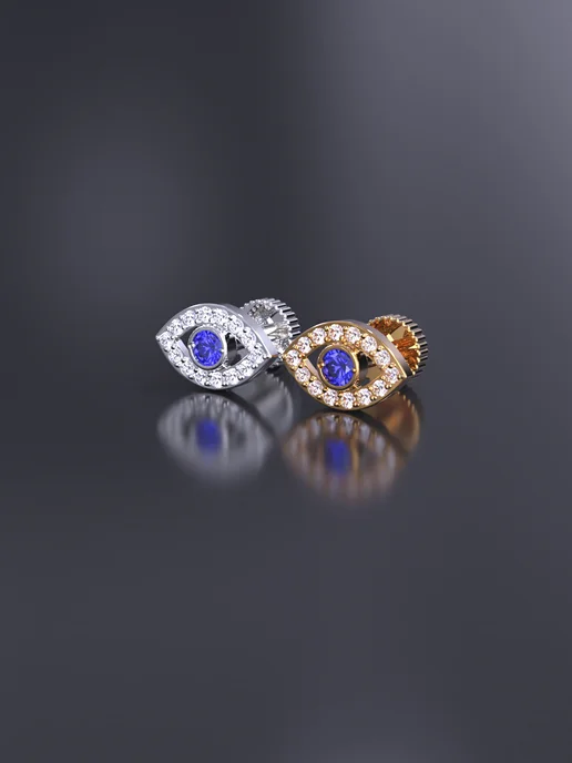 KATRIN JEWELRY Пирсинг в ухо хрящ хеликс серебро 925 с камнями, серебристый, фото 8