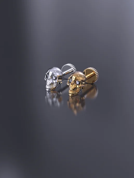 KATRIN JEWELRY Пирсинг в ухо хрящ хелис серебро 925 с камнями, серебристый, фото 6