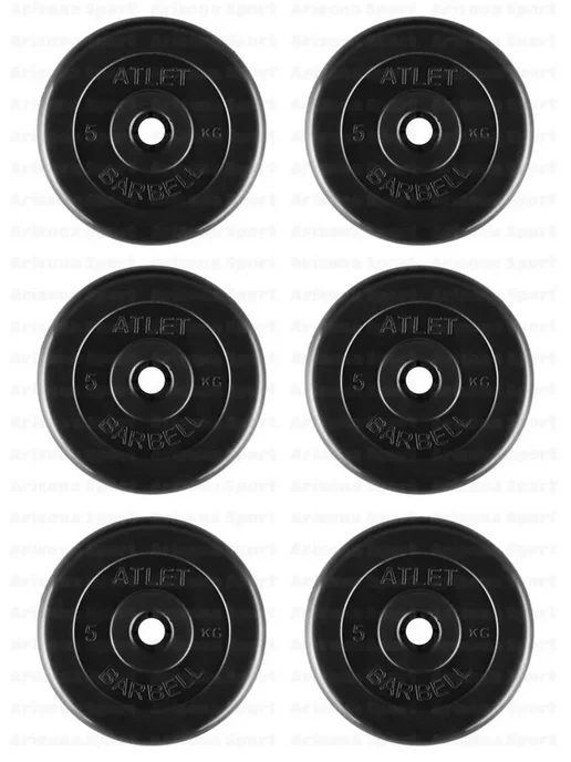 MB Barbell Гантель разборная обрезиненная 41,5 кг (D31 mm), 31,5 кг, фото 4