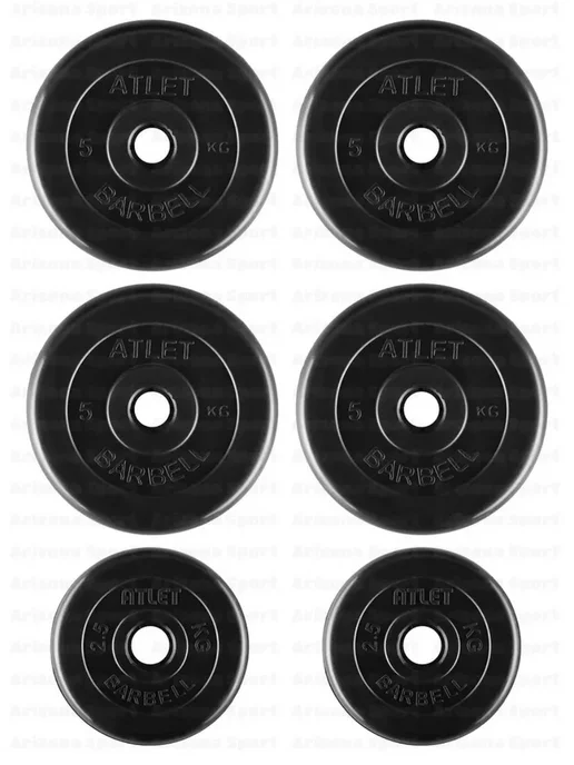 MB Barbell Гантель разборная обрезиненная 41,5 кг (D31 mm), 26,5 кг, фото 4