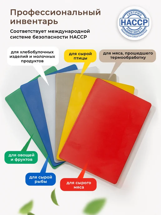 GASTRORAG Доска разделочная пластиковая профессиональная для кухни, голубой, фото 8
