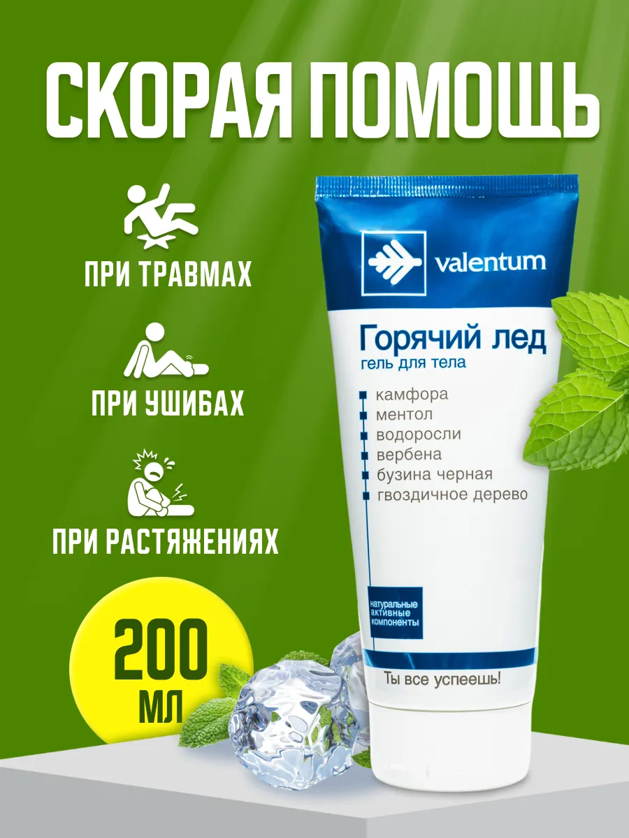 Мазь гель охлаждающая для ног и спины с ментолом