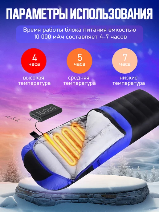 Многофункциональный спальник (до 2 м роста)Молния слева, 2 м, фото 2