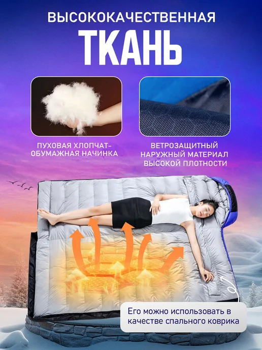 Многофункциональный спальник (до 2 м роста)Молния слева, 2 м, фото 8