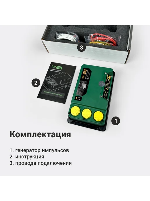 Kaas Электропастух ТОР -6 Эко 6дж 12в 220В, вариант, фото 3