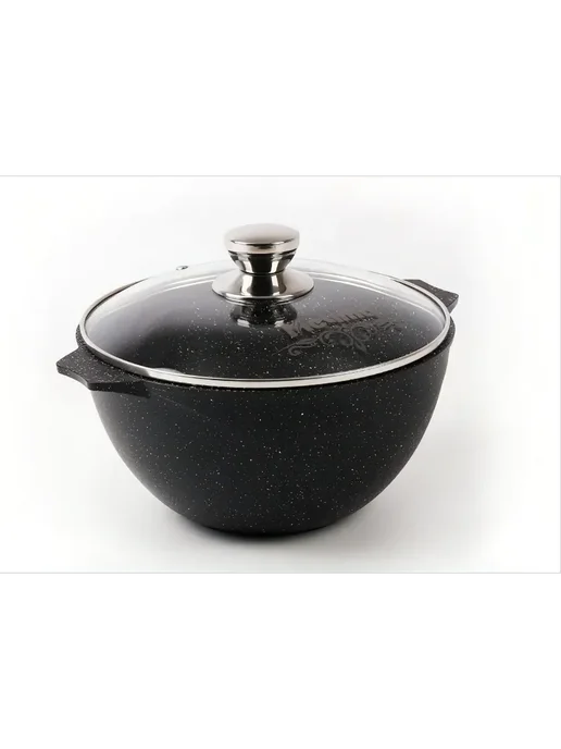 Нет бренда Казан для плова 6л Гранит black, 6 л