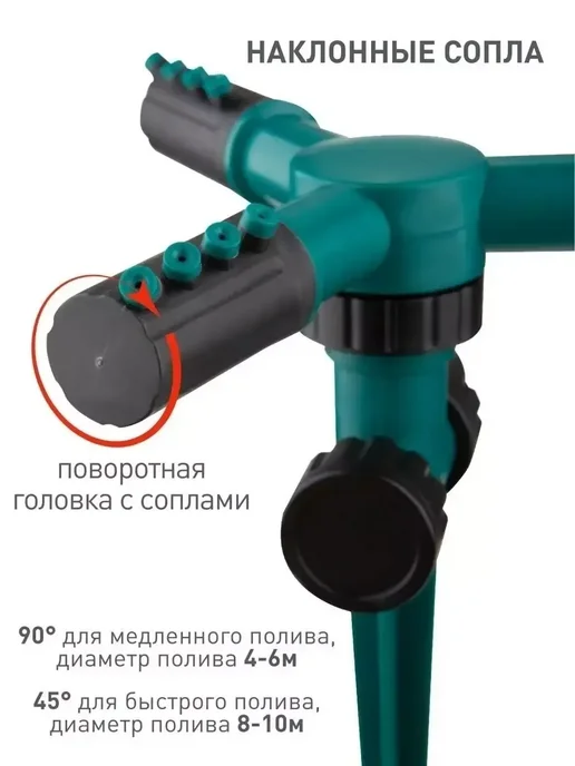 KIMMI SHOP Вертушка лейка-дождеватель для полива газона и грядок 2шт, 2 шт, фото 3