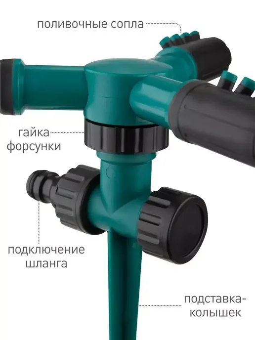 KIMMI SHOP Вертушка лейка-дождеватель для полива газона и грядок 2шт, 2 шт, фото 4