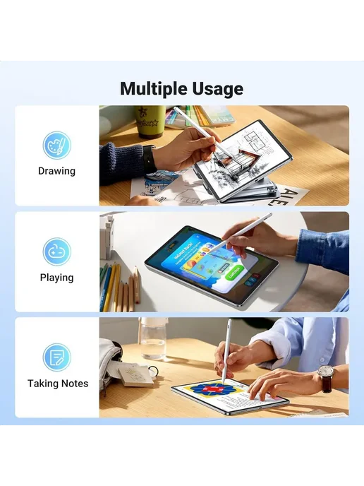 Grand Price Стилус с наконечником 1,5 мм POM для iPad 6, 7, 8, 9, 10, белый, фото 8