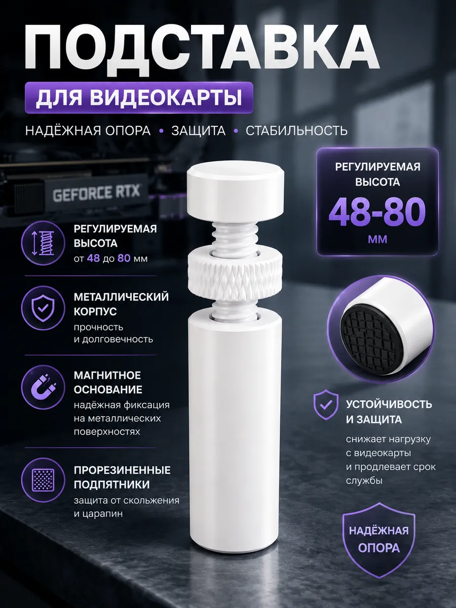 Подставка для видеокарты вертикальный с магнитом