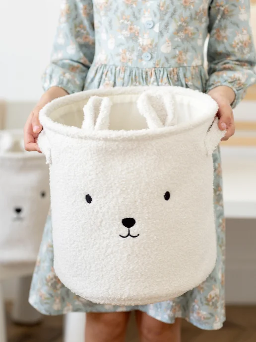 CocoHome Корзина для хранения игрушек Teddy, белый, фото 3