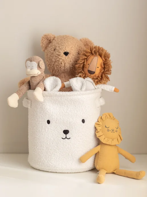 CocoHome Корзина для хранения игрушек Teddy, белый, фото 4