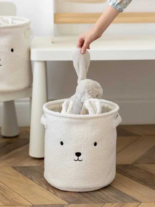CocoHome Корзина для хранения игрушек Teddy, белый, фото 6