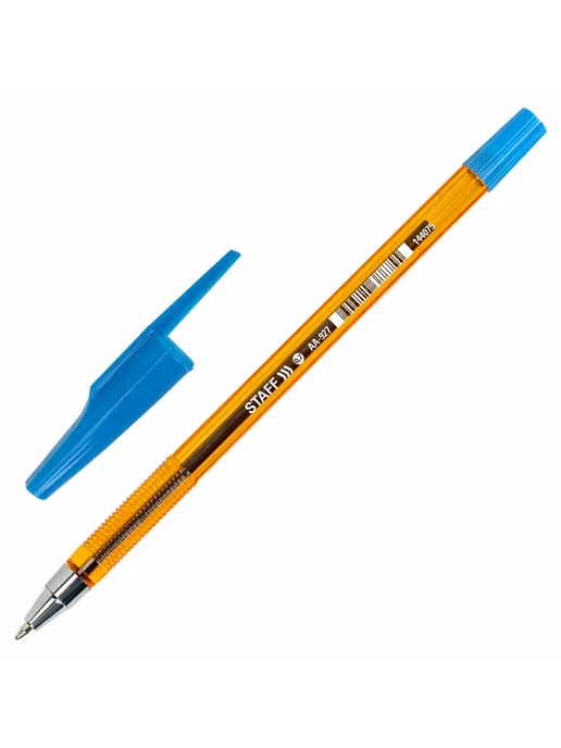 STAFF Ручка шариковая синяя набор 0.35мм, синий, 10 шт, фото 3