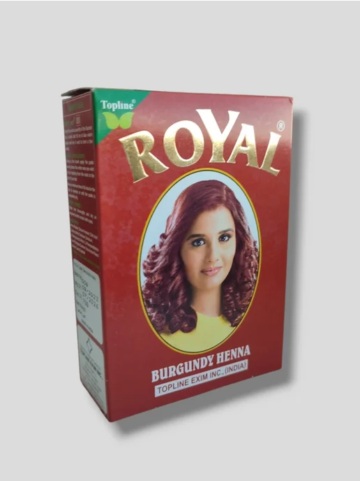 Royal Henna Индийская хна для волос ROYAL, цвет бургунди, 6 пакетиков, красный, фото 3