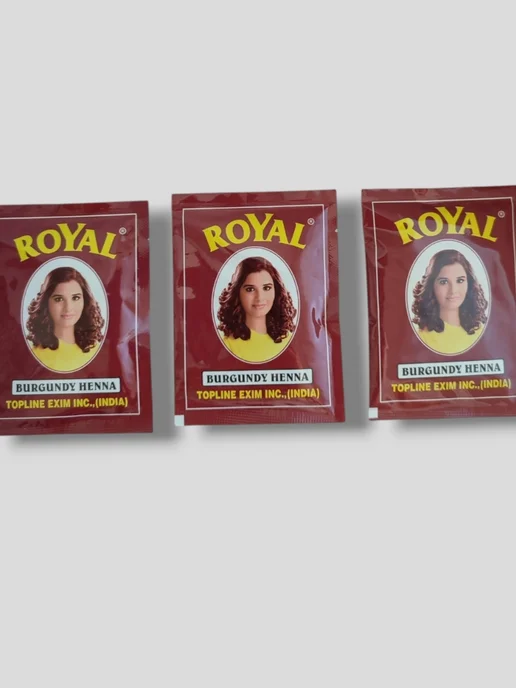 Royal Henna Индийская хна для волос ROYAL, цвет бургунди, 6 пакетиков, красный, фото 7