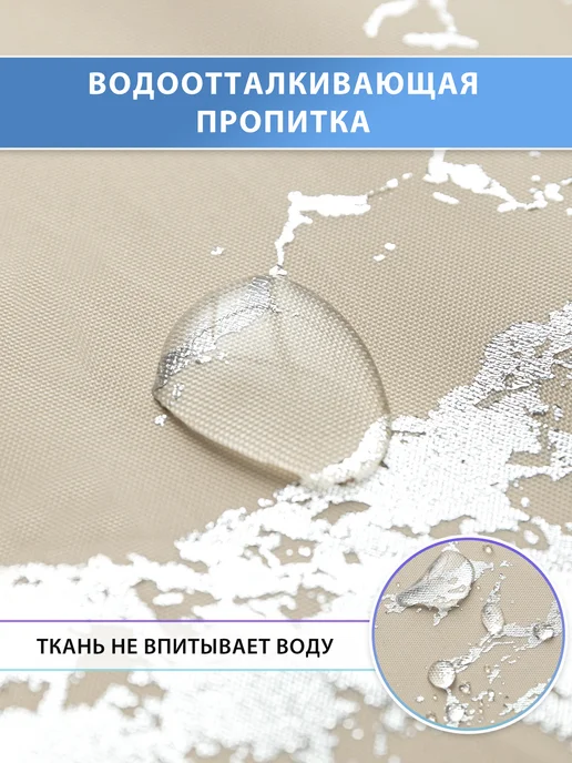 HolidayIdeas Штора для ванной тканевая водоотталкивающая 180х180, 180x180, фото 7