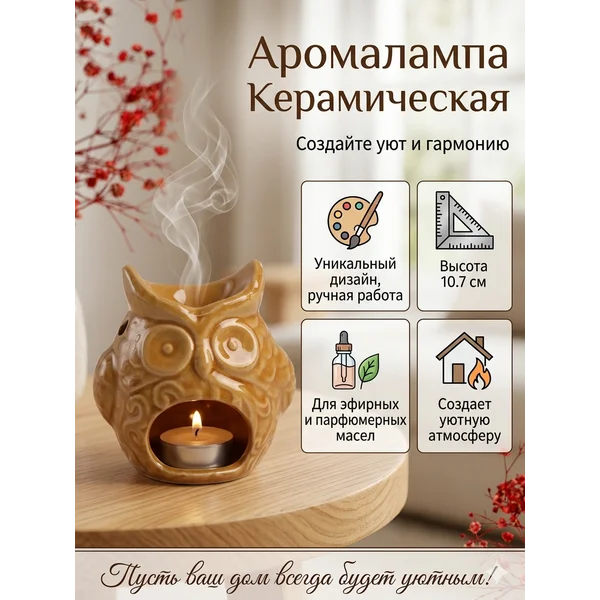 Аромалампа для эфирных масел Ушастая сова