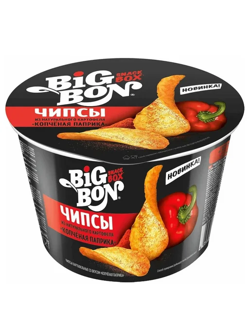 BIG BON Чипсы Snack Box Копченая паприка, 70 грамм, 12 штук, 12 шт, фото 2