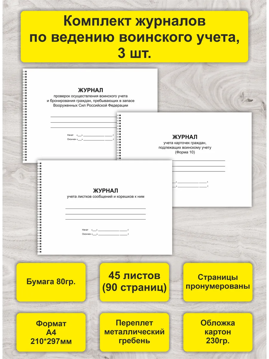 Комплект журналов по ведению воинского учета