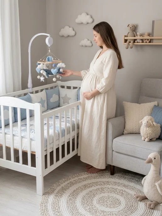 Baby Nursery K Мобиль музыкальный в кроватку для новорожденных, голубой, фото 2