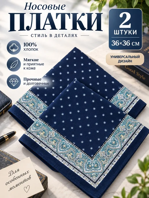 Lapastel Набор носовых платков 36х36 см. 2 штуки, 36x36 см