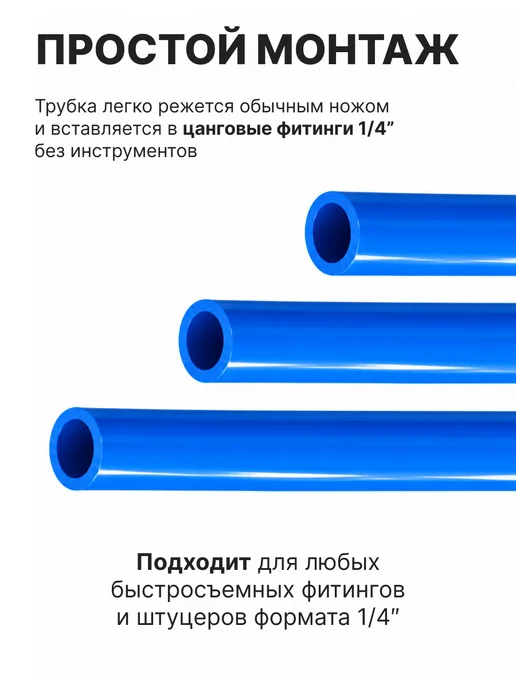 ЧИСТО ПИТЬ Трубка для фильтра воды 1 4", синий, фото 2