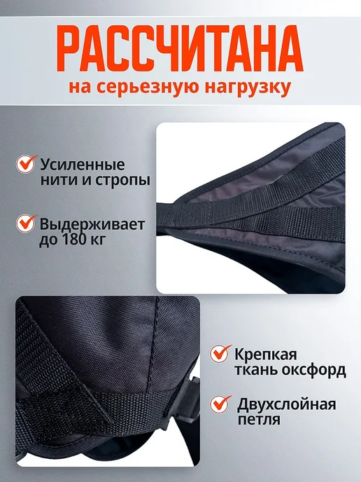AKobets петля Глиссона с креплениями на дверь на турник, черный, фото 5