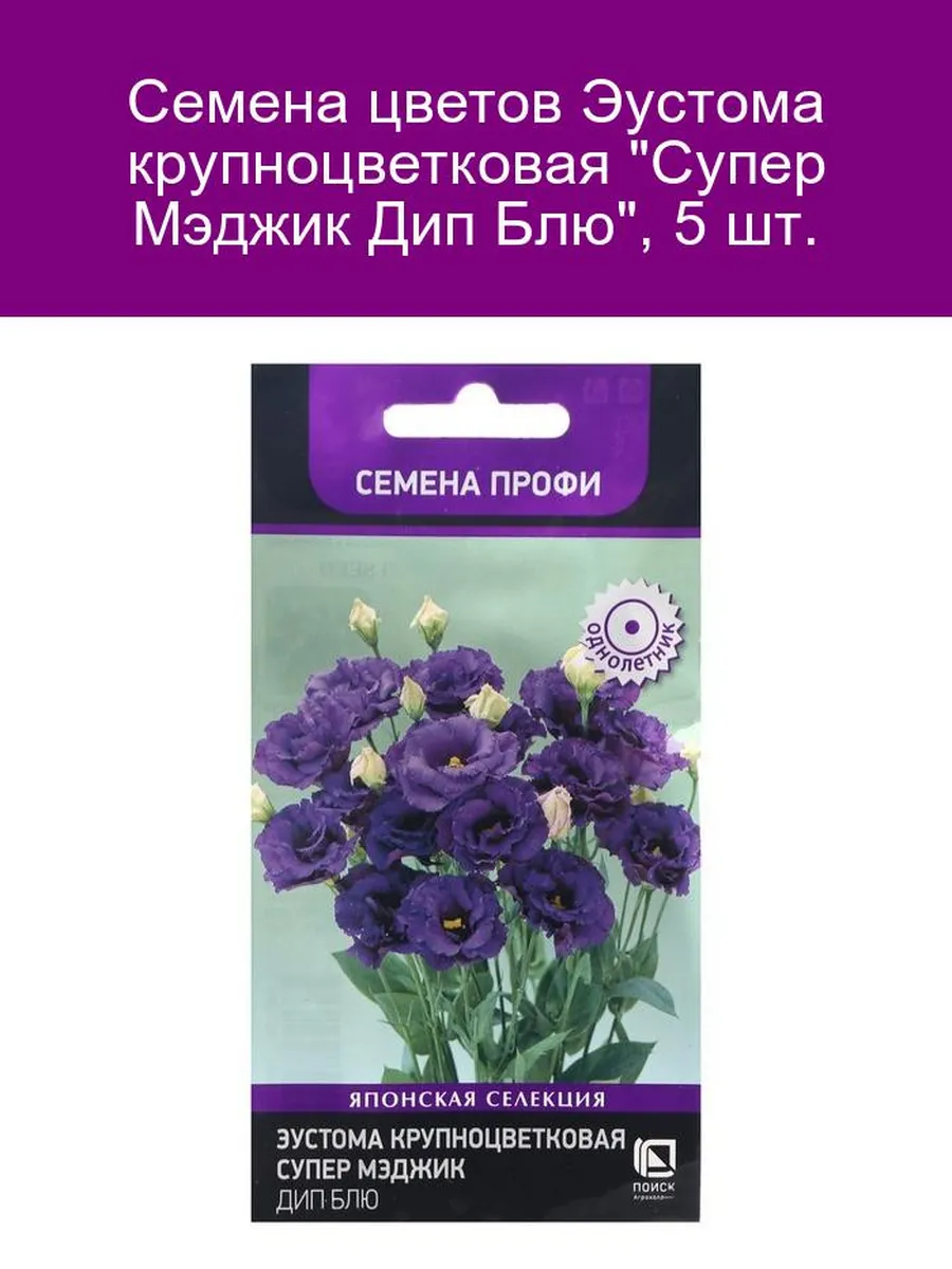 Эустома "Супер Мэджик Дип Блю", 5 шт