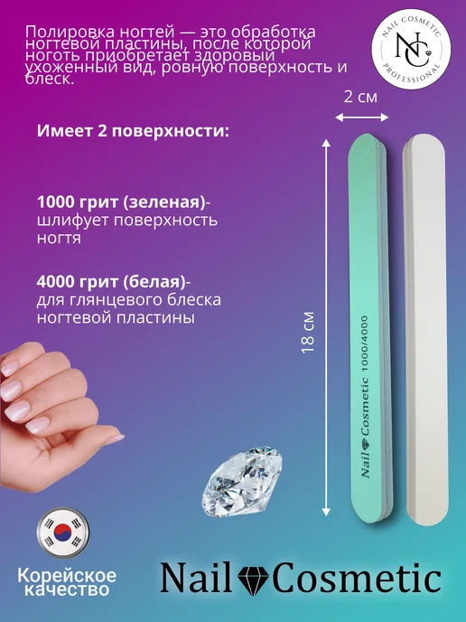 nail cosmetic Пилка полировщик для маникюра 1000-4000 грит 14 шт, 10 шт, фото 3