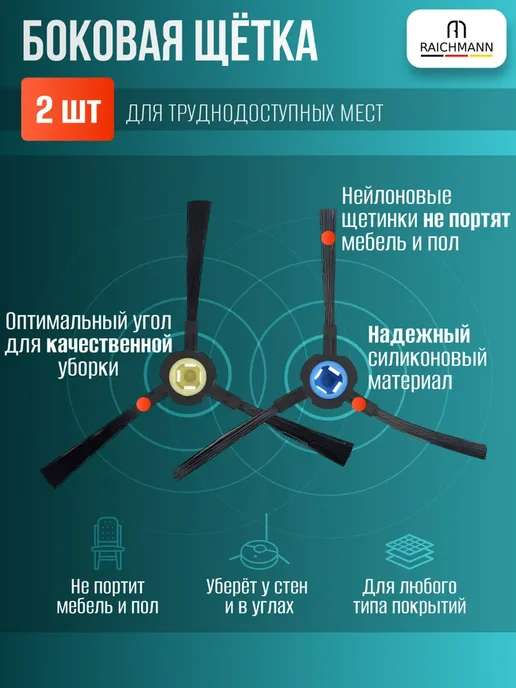 RAICHMANN Набор аксессуаров для робота-пылесоса Polaris PVCR 3600, голубой, фото 6