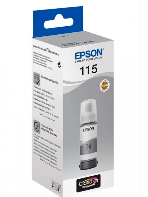 Epson Чернила 115 C13T07D54A, Gray, черный