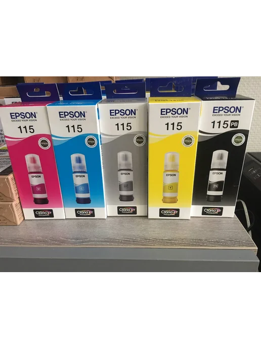 Epson Чернила 115 C13T07D54A, Gray, черный, фото 6
