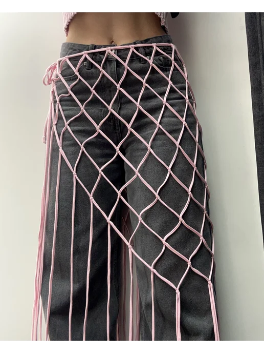 RARO accessories Сетка пояс юбка, розовый, фото 2