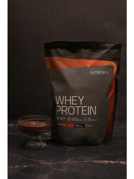 NUTRITNESS Whey Protein 900 г, шоколад, белковый коктейль сывороточный, 900 г, фото 5