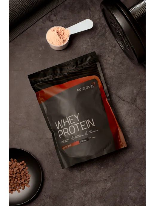 NUTRITNESS Whey Protein 900 г, шоколад, белковый коктейль сывороточный, 900 г, фото 6