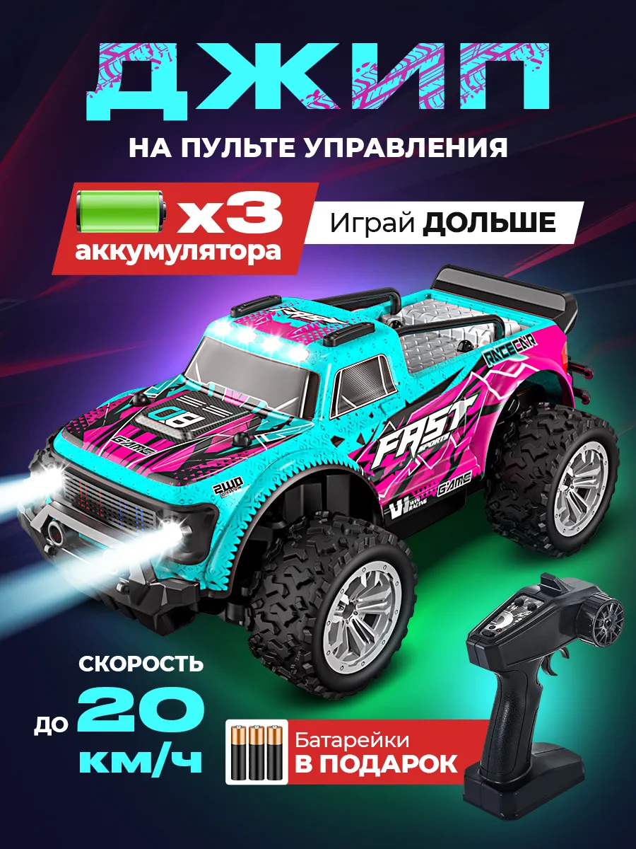 Джип на пульте управления синий
