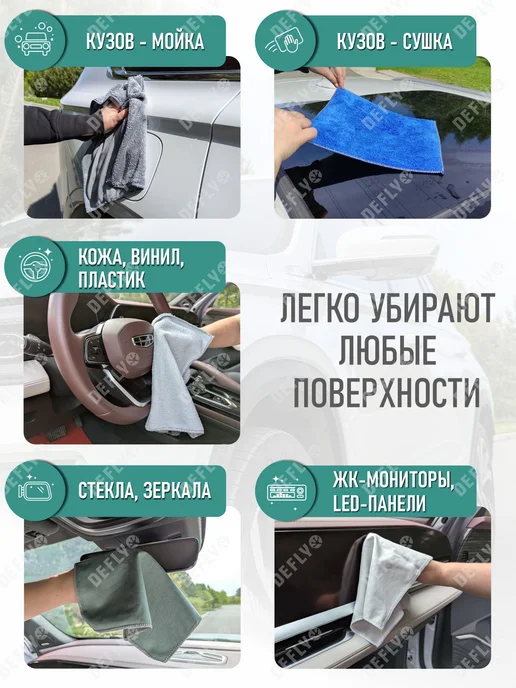 Набор салфеток и тряпок из микрофибры для ухода за машиной, вариант, фото 2