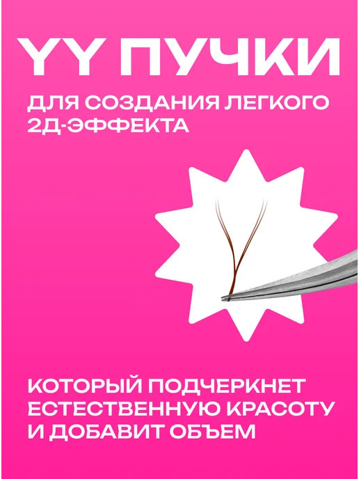 OH! MY LASH Готовые пучки для наращивания ресниц 2D- YY C 0,07 8-15 mm, M 0 07, фото 2