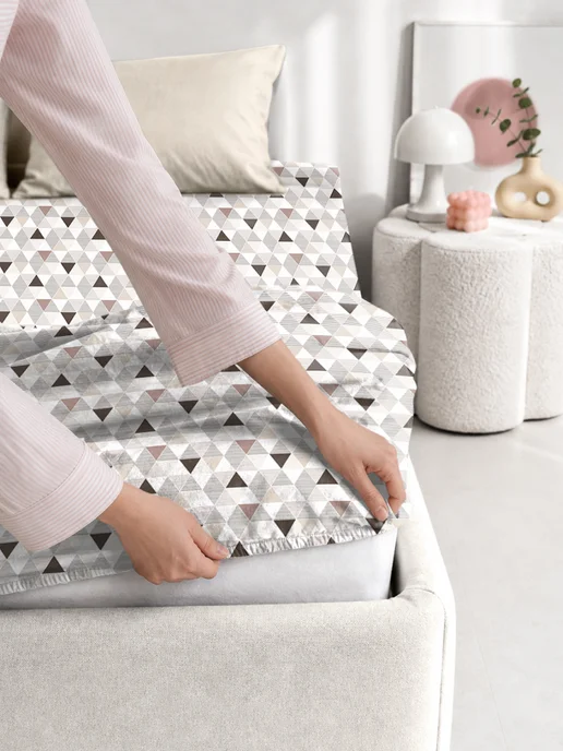 Uniqcute Простыня на резинке поплин 180х200х25, 200x25, фото 6