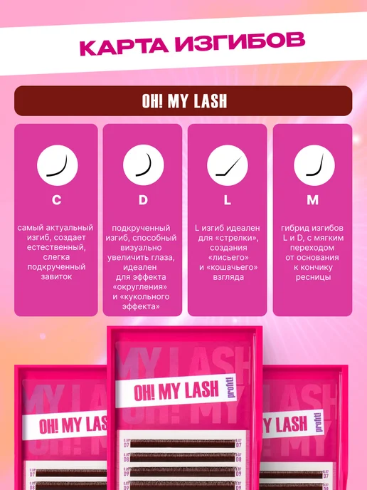 OH! MY LASH Готовые пучки 3D ресницы для наращивания микс C 0.07 8-15 мм, коричневый, фото 4