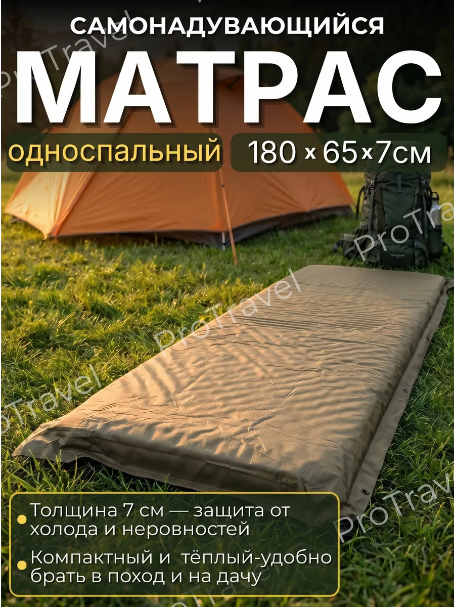 Матрас коврик туристический самонадувающийся одноместный