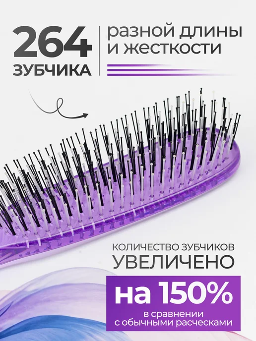 mnenovo Массажная расческа для волос, фиолетовый, фото 2