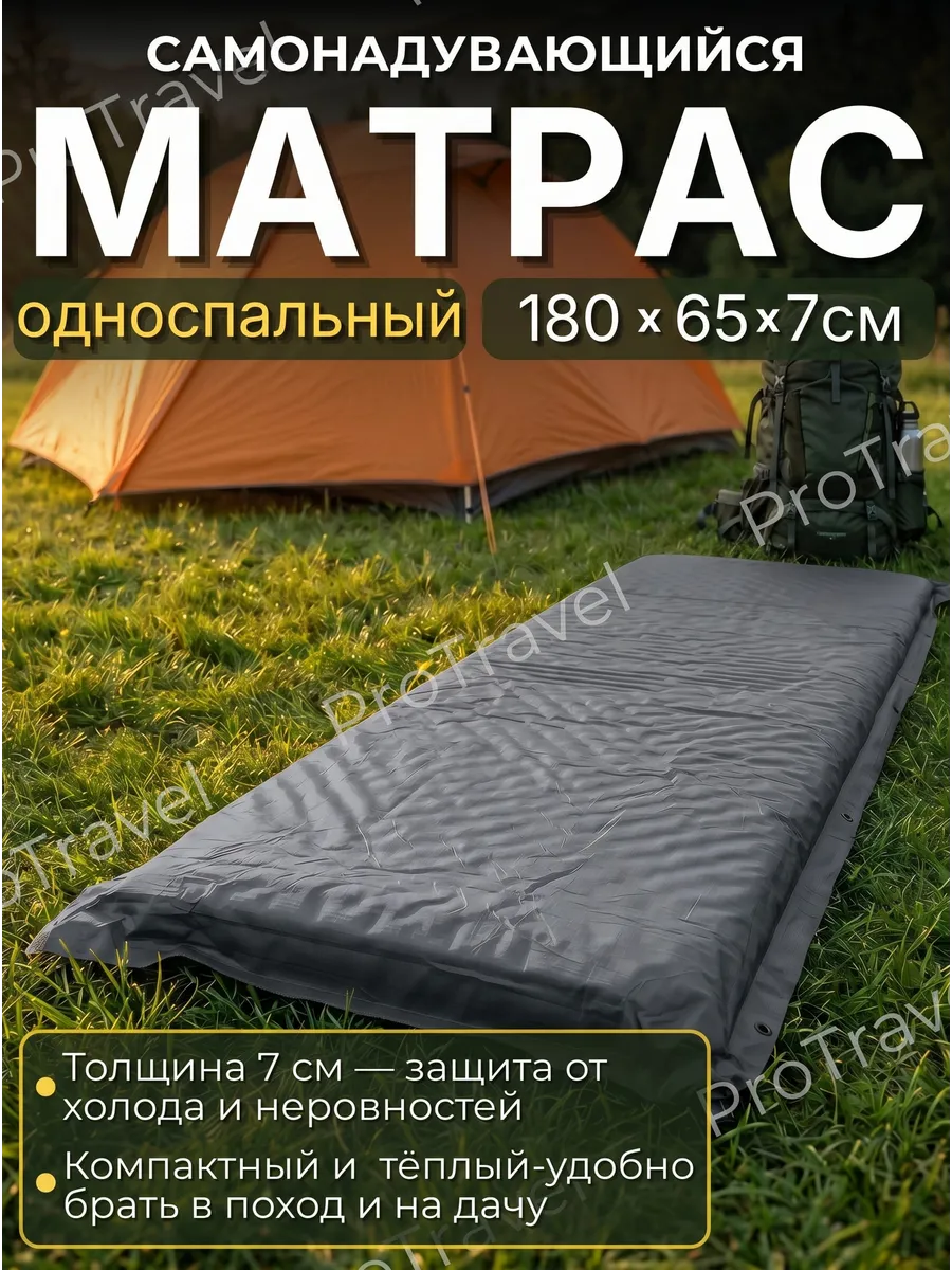 Матрас коврик туристический самонадувающийся одноместный