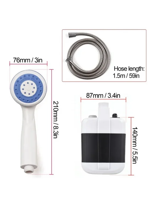 Trendy Homeware Походный душ с аккумулятором и USB зарядкой, вариант, фото 8