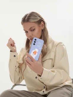 Чехол для Samsung Galaxy A54, серия Soft КейсБерри.. Цвет сиреневый, белый, оранжевый, черный. Вид 5.