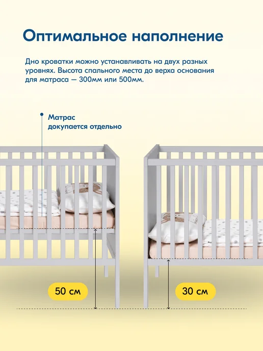 IKEA Кроватка для новорожденного с бортиками 60х120, КОЧ, 60x120, фото 7