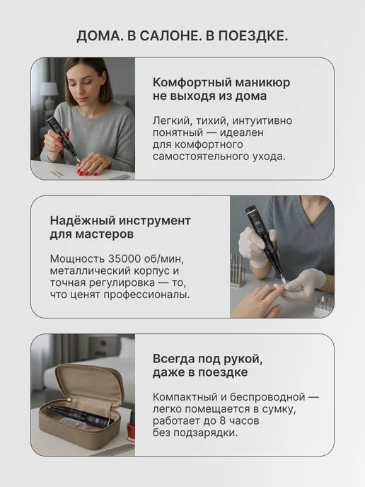 ANNIES Аппарат для маникюра и педикюра профессиональный, черный, фото 7